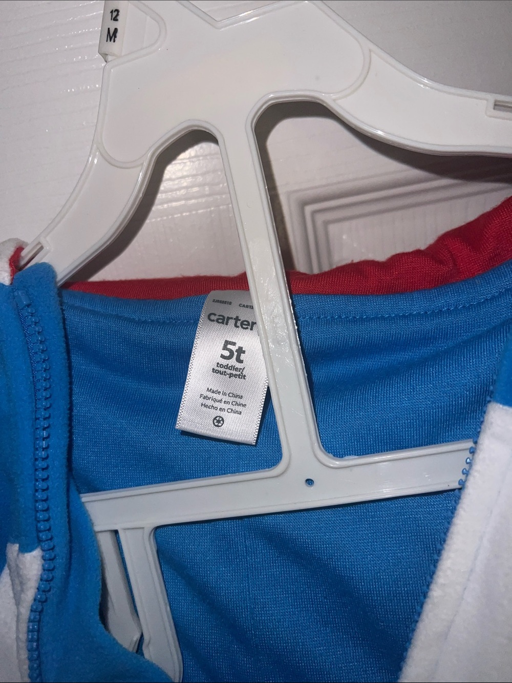 Baby blue shark hoodie jacket zip up - Picture 3 of 3